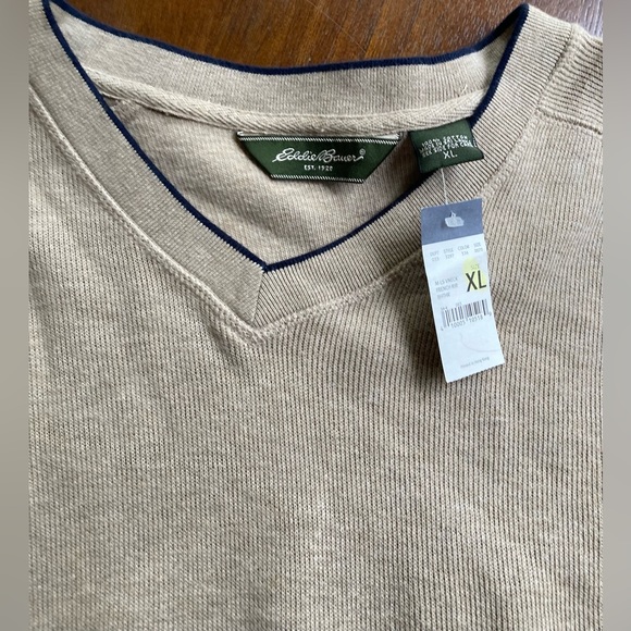 NWT Men’s Size XL Eddie Bauer Pullover Ribbed VNeck Sweater - Picture 6 of 15